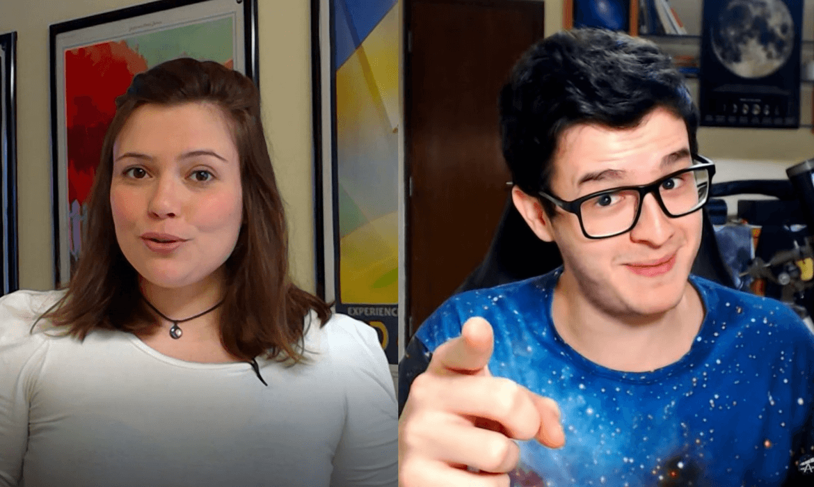 Astrônoma Karolina Garcia e estudante de física Pedro Pinheiro produzem vídeos divertidos para divulgar ciência - Divulgação