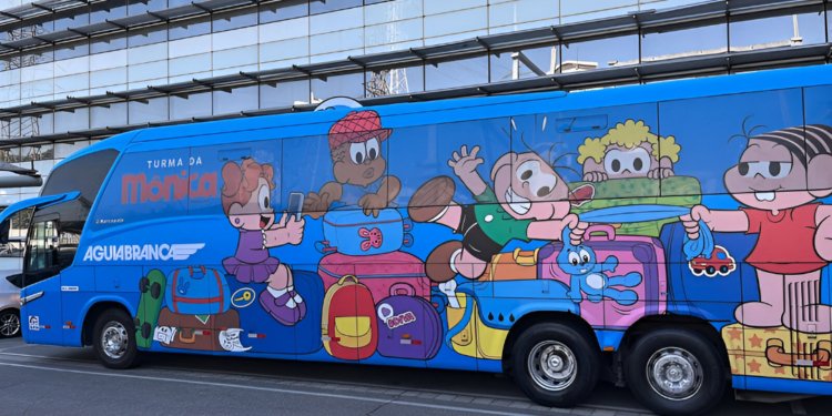MSP Estúdios e Viação Águia Branca lançam ônibus temático da Turma da Mônica