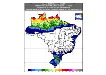 Inmet prevê chuva forte no Norte e Sudeste no início da semana