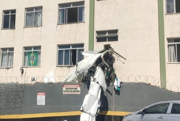 Queda de avião bimotor deixa dois mortos em prédio residencial de Belo Horizonte