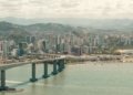 terceira ponte on sea coast in vitoria in brazil