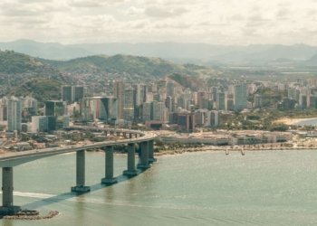 terceira ponte on sea coast in vitoria in brazil