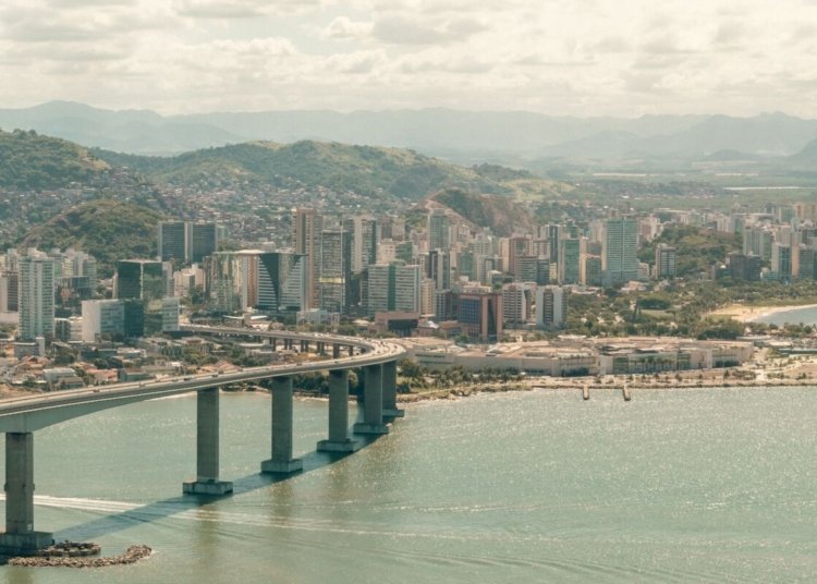 terceira ponte on sea coast in vitoria in brazil