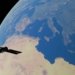 A satellite orbiting Earth, showcasing the Mediterranean Sea and surrounding continents.