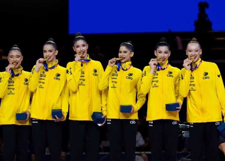 Brasil conquista dois ouros inéditos no Mundial de ginástica rítmica em Frankfurt