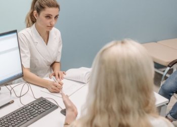 doctors talking in office