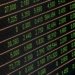 Detailed view of a stock market screen showing numbers and data, symbolizing financial trading.